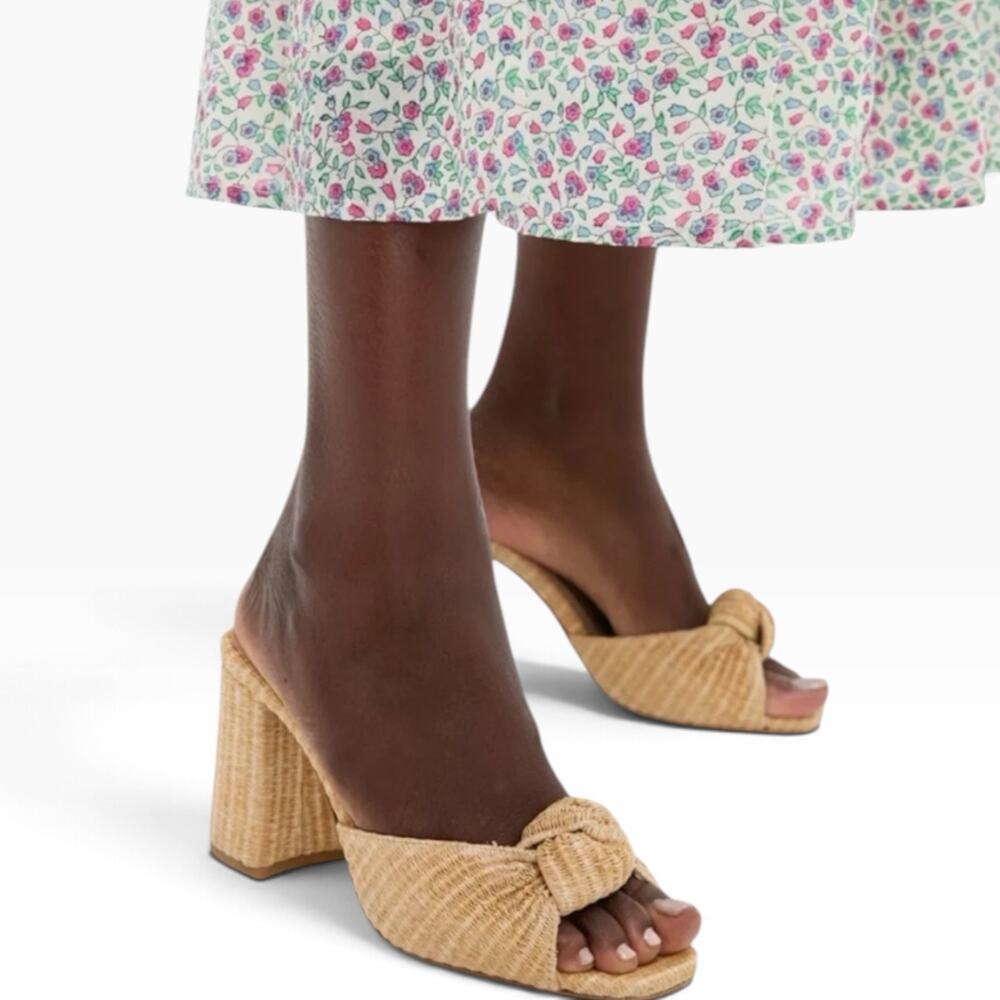 NWB Tuckernuck Blake Raffia Block Heels Tan Size 8 - Picture 6 of 13